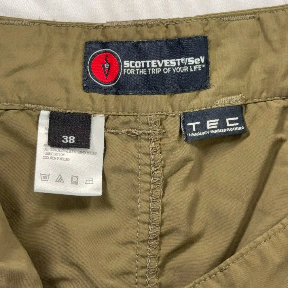 SCOTTeVEST Travel Shorts Olive Green Hiking MultiPocket 7